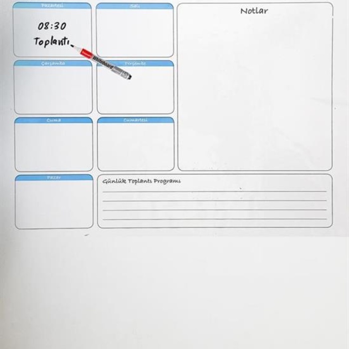 Haftalık Planlayıcı Manyetik Duvar Stickerı Takvim 70 cm x 56 cm (5343)