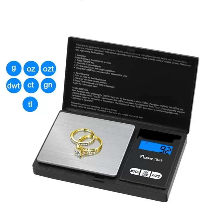 Professional Hassas Terazi 500 gram Kapasiteli 0.1 Hassasiyetli Dijital Kapaklı Tartı (5343)