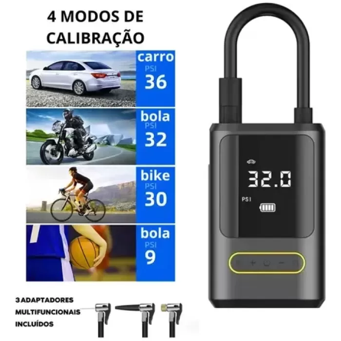 Kablosuz Oto Araç Mini 4000mAh 150 PSI Işıklı Oto Hava Kompresörü KA-760 (5343)