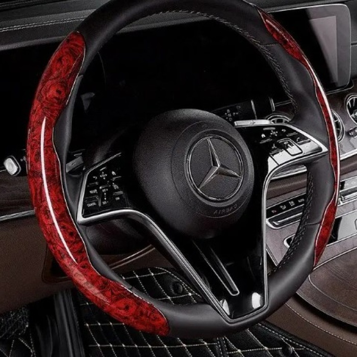 Ahşap Tasarımlı Direksiyon Simidi Koruma Kılıfı 2 li (5343)