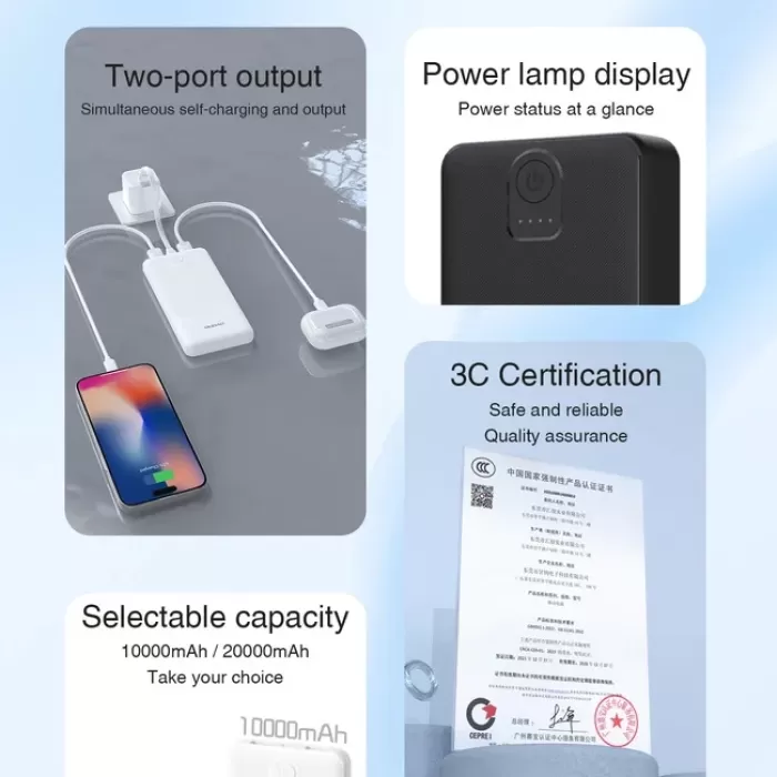 Powerbank Dudao K10 10000mAh 2.4A 2 x USB-A - Siyah (5343)