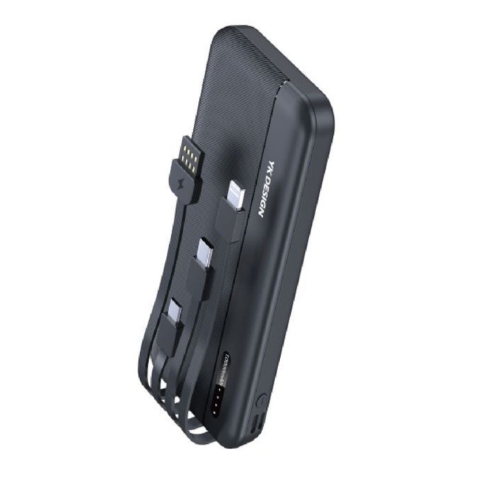 10000 mAh Micro Type-C USB Lightning 4 Kablolu Hızlı Kablosuz Şarj Powerbank (5343)