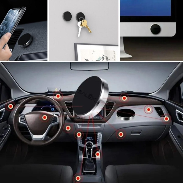 Tüm Modellerle Uyumlu Manyetik Araç İçi Telefon Tutucu Çok Amaçlı Güçlü Mıknatıs Tutucu (5343)