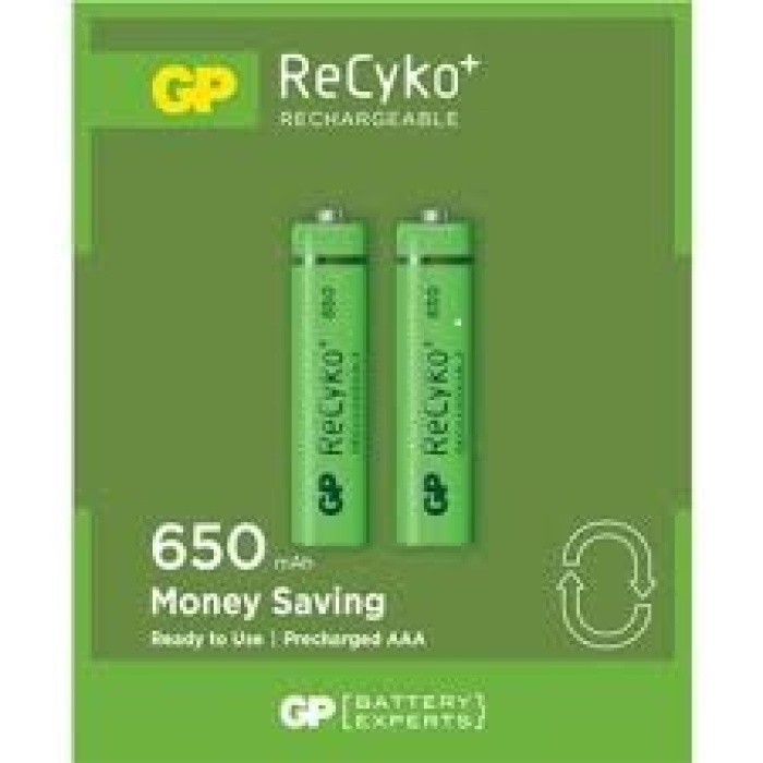 GP RECYKO 650mAh AAA ŞARJLI İNCE PİL 63C092  2Lİ KART (5343)