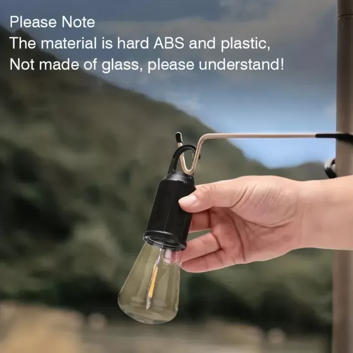 Rustik Taşınabilir Şarjlı Tasarruflu Ampul 10W Led Lamba Type-c Şarj Askılı Asma Aydınlatma T020 (5343)