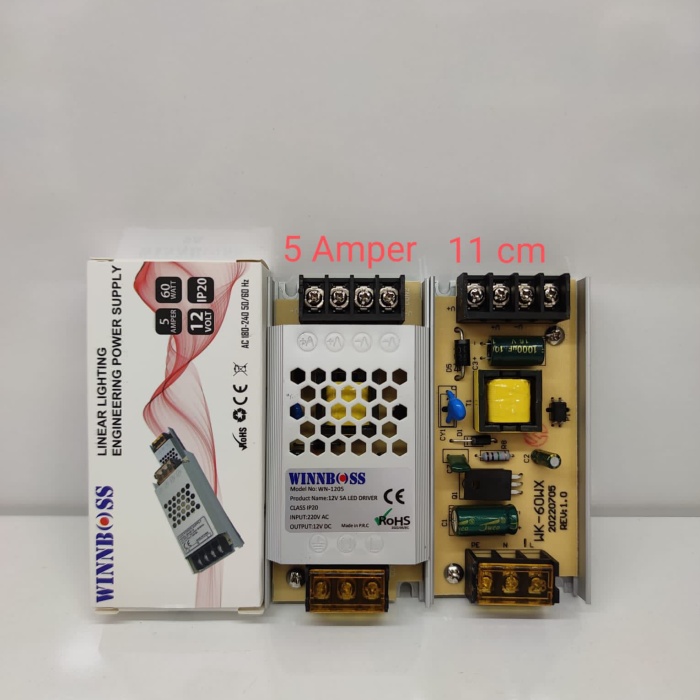 12V-5A-60W-IP20 ULTRA SLİM TRAFO (5343)