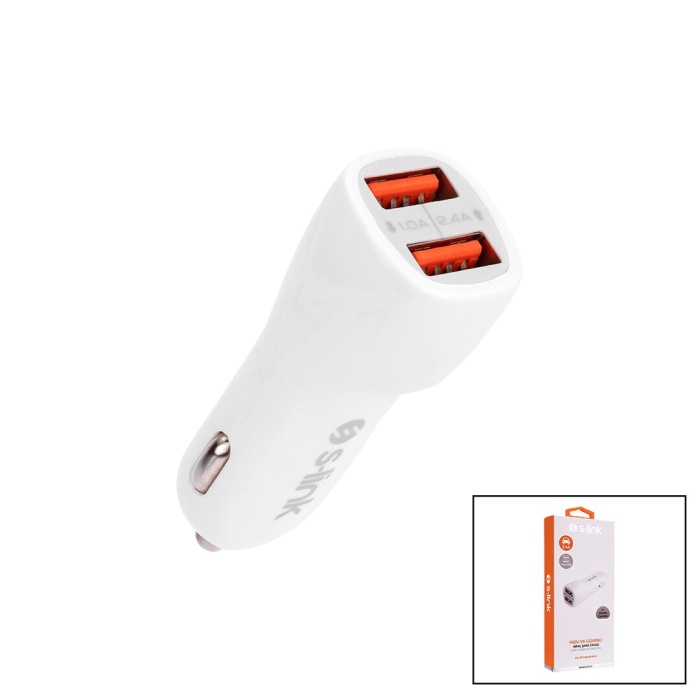 S-LİNK IP-805 DUAL USB  2XUSB  OTO - ARAÇ ÇAKMAKLIK ŞARJ BAŞLIK  2.4 A (5343)