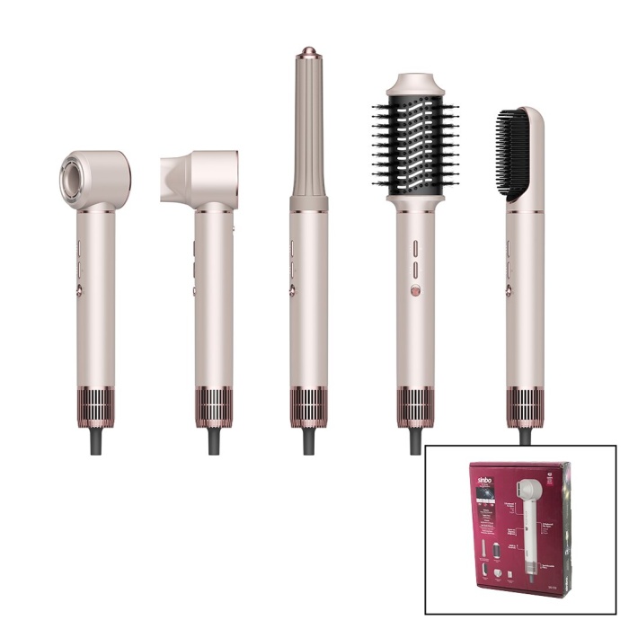 ROSE GOLD AİR BRUSH 5İN1=BUKLE-HACİMLE-DÜZLEŞTİR-2-FIRÇA SAÇ KURUTMA - ŞEKİL MAKİNESİ 1300W3-KDM.HIZ - DERECE SHD-1729 (5343)