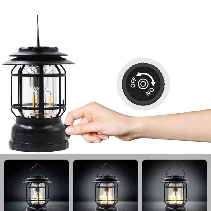 Bluetooth Hoparlör Özellikli Dimerli Led Kamp Lambası Hs66 (5343)