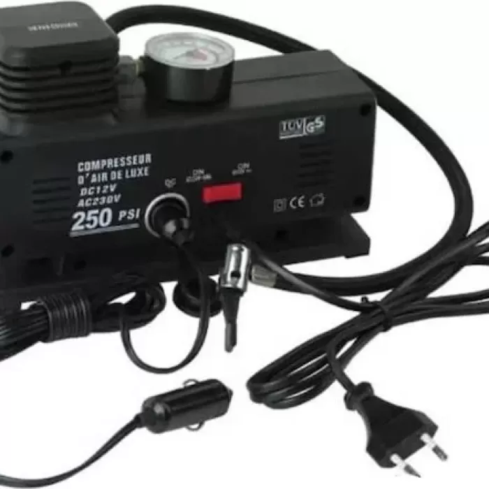 220 Volt-12 Volt 250 Psi Kompresör Lastik Hava Şişirme Oto Pompası Fişli Ve Çakmaklı Yage-843 (5343)