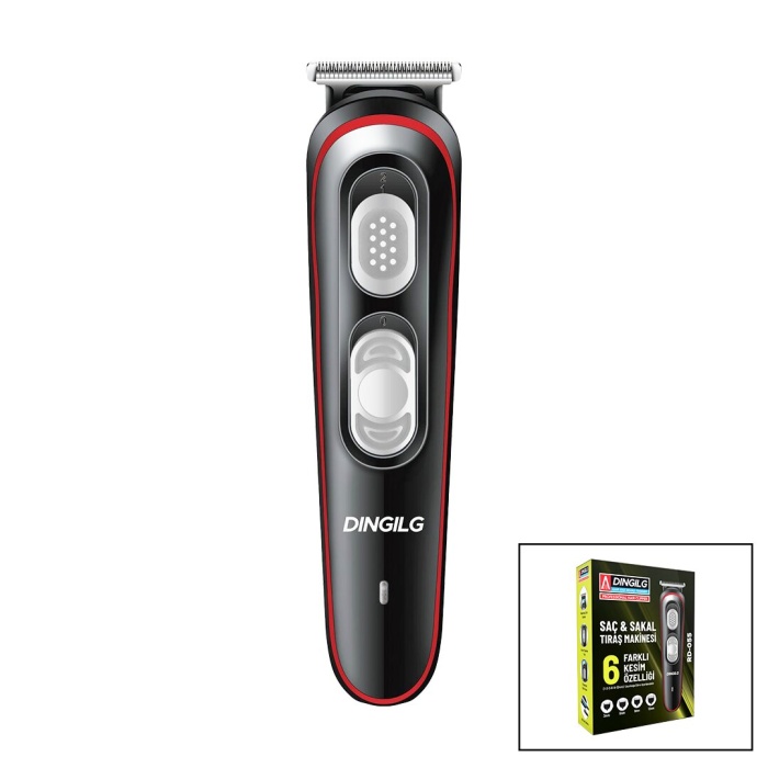 SAÇ - SAKAL KESME TRAŞ MAKİNESİ  6 FARKLI KESİM   USB ŞARJLI   2 KADEME BIÇAK AYARI RD-055 (5343)