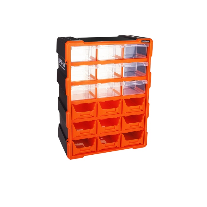 18Lİ 9 KAPALI+9 AÇIK MONOBLOCK AVADANLIK ÇEKMECE SETİ38.1X15.7X47.5CM (5343)