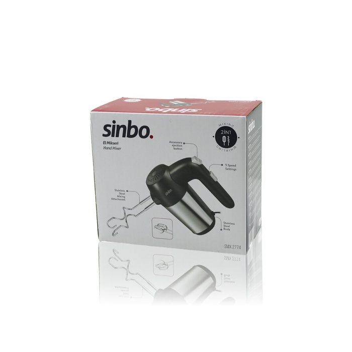 EL MİKSERİ 2İN1= KARIŞITMA - ÇIRPMA APARATI 5 KADEME HIZ AYARI PASLANMAZ ÇELİK GÖVDE 200W SMX-2774 (5343)