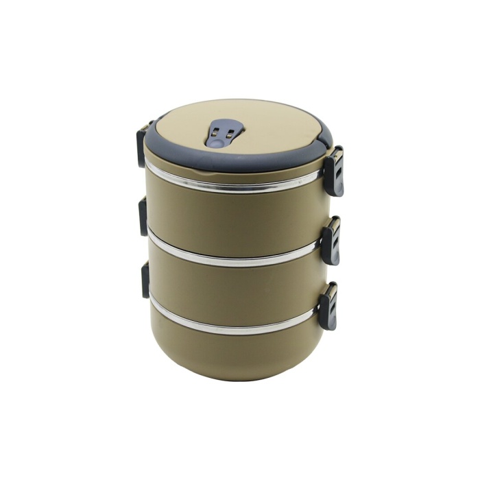 KAHVERENGİ 3LÜ SEFER TASI SAKLAMA KABI 1.8LT (5343)