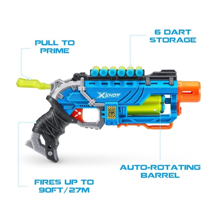 4860 X Shot Sünger Atan Dino Attack Striker Silah -Sunman