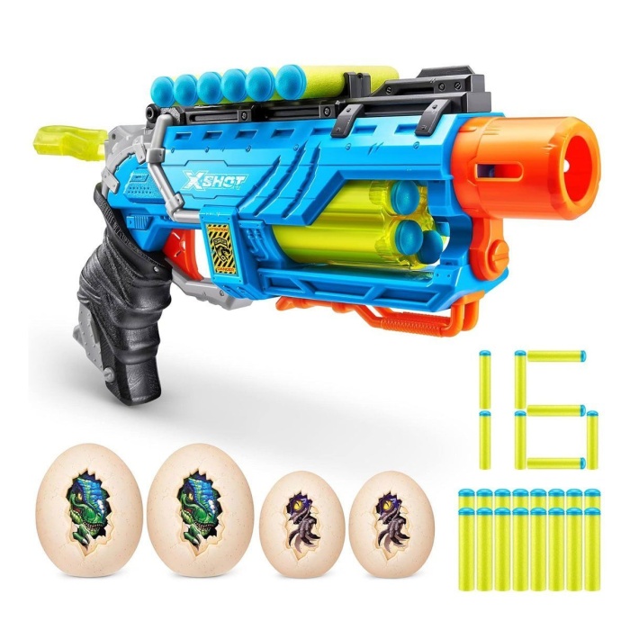 4860 X Shot Sünger Atan Dino Attack Striker Silah -Sunman