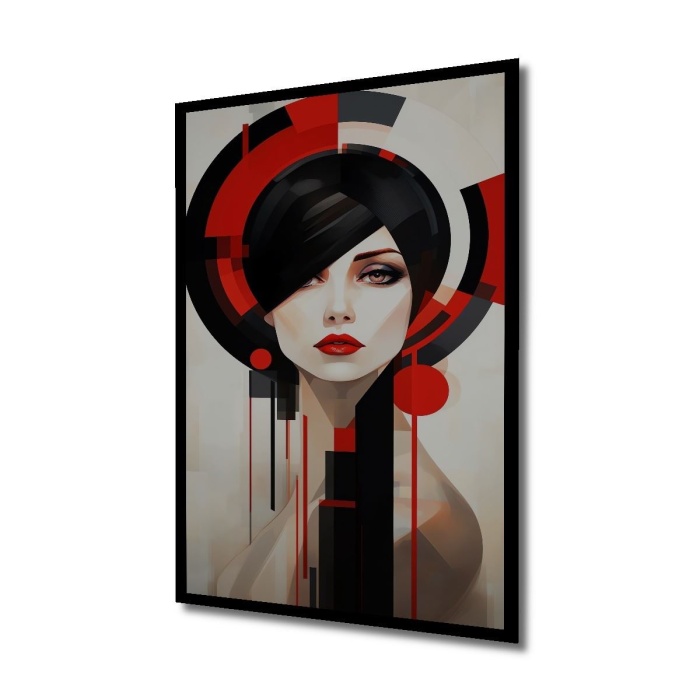 Çerçeve Görünümlü Dekoratif Ahşap Kare Geometriğin Uğultusu Tablosu Ev/Ofis/İşyeri Tablo