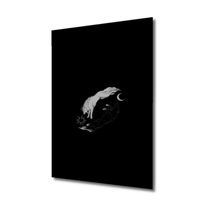 Çerçeve Görünümlü Dekoratif Ahşap Kare Zıtlıkların Dansı Tablosu Ev/Ofis/İşyeri Tablo