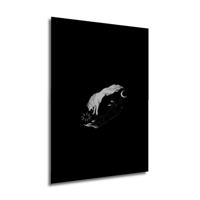 Çerçeve Görünümlü Dekoratif Ahşap Kare Zıtlıkların Dansı Tablosu Ev/Ofis/İşyeri Tablo