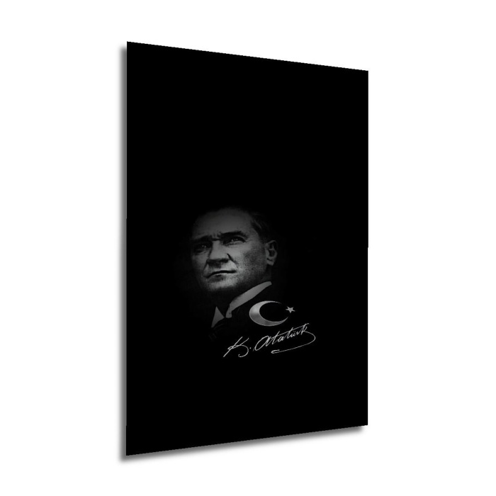 Çerçeve Görünümlü Dekoratif Ahşap Kare Mustafa Kemal Atatürk Tablosu Ev/Ofis/İşyeri Tablo