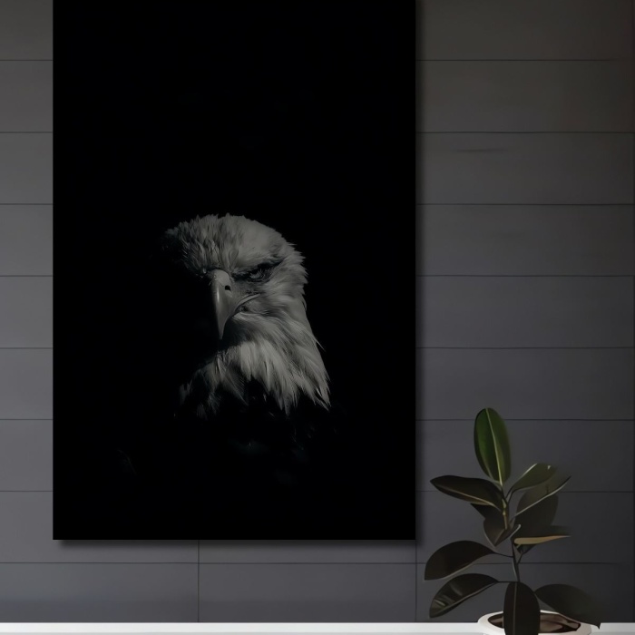 Çerçeve Görünümlü Dekoratif Ahşap Kare Kararlı Kartal Tablosu Ev/Ofis/İşyeri Tablo