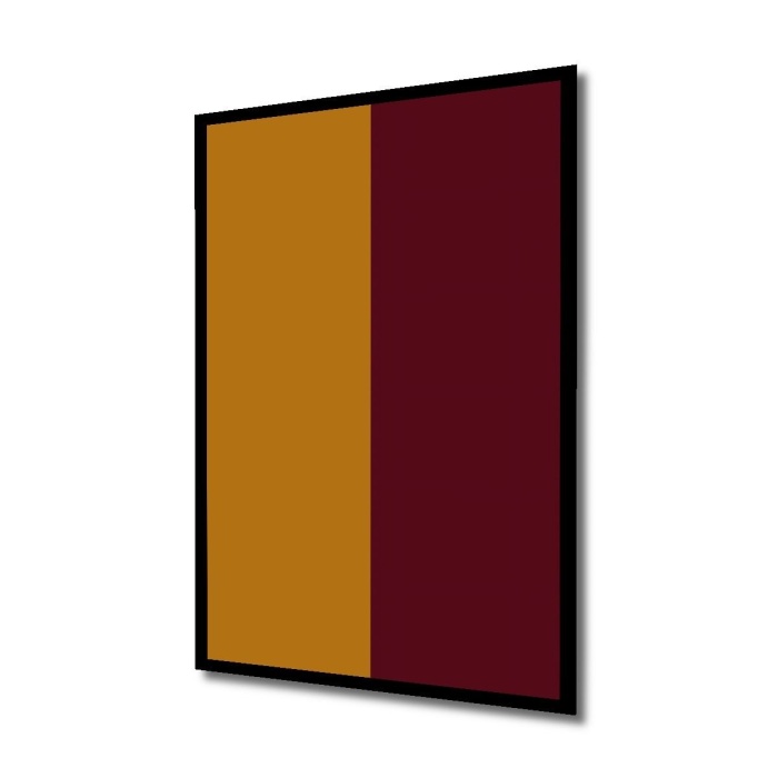 Çerçeve Görünümlü Dekoratif Ahşap Kare İkili Renk Kombinasyonu Tablosu Ev/Ofis/İşyeri Tablo