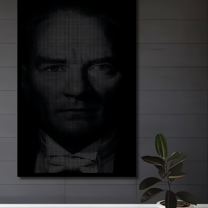 Çerçeve Görünümlü Dekoratif Ahşap Kare Atatürk Tablosu Ev/Ofis/İşyeri/Salon/Mutfak/Banyo Tablo