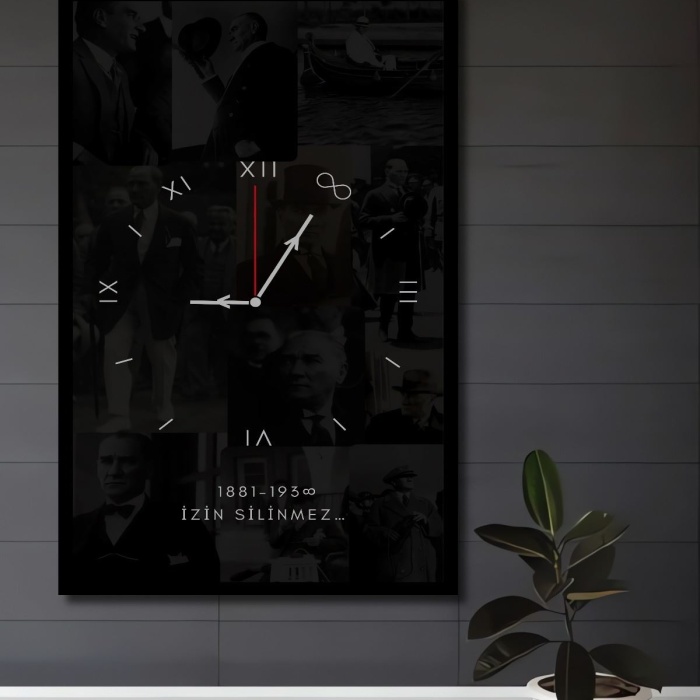 Çerçeve Görünümlü Dekoratif Ahşap Kare Atatürk Anısına Tablosu Ev/Ofis/İşyeri Tablo