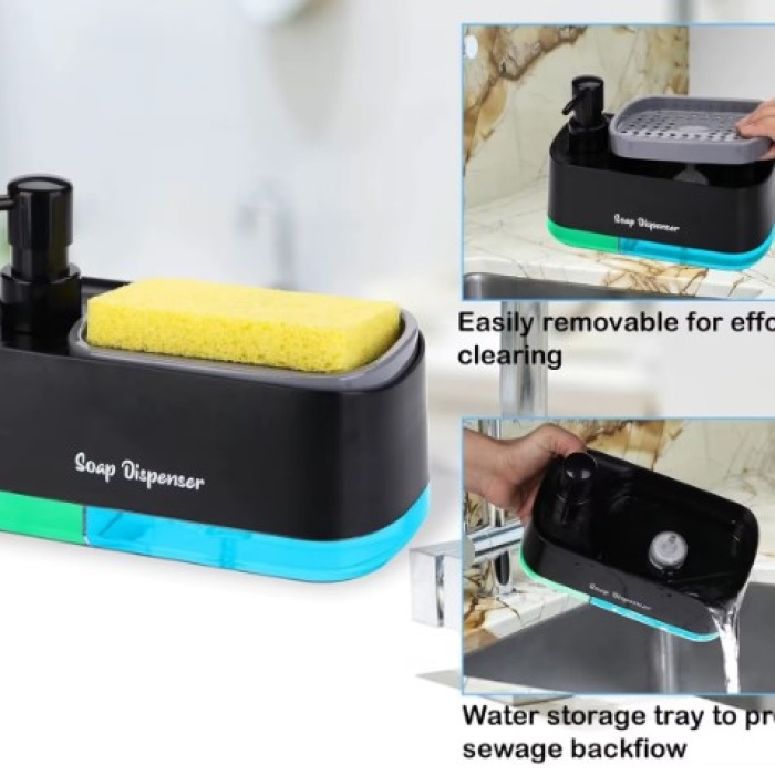 Çift Hazneli Sıvı Sabunluk, Süngerlik ve Otomatik Deterjanlık (5343)