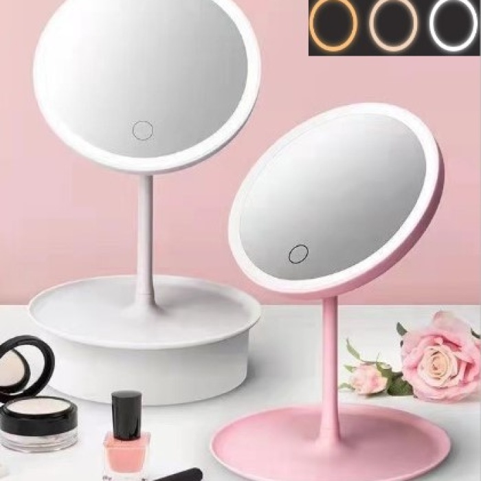 Led Işıklı Dokunmatik Makyaj Aynası 3 Kademeli Işık Ayarlı (5343)