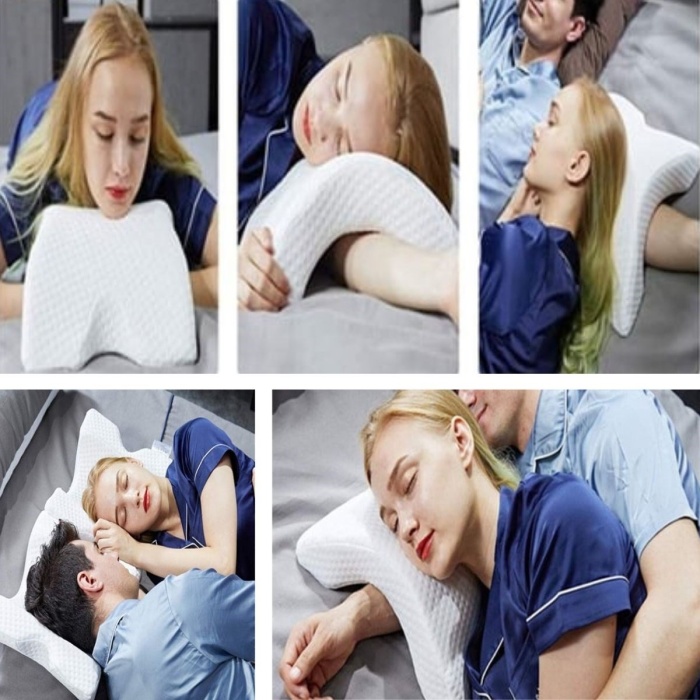 % 100 Visco Kavisli Ortopedik Yıkanabilir Kumaş Kılıflı Bel Boyun Bacak Ağrıları İçin Yastık (5343)