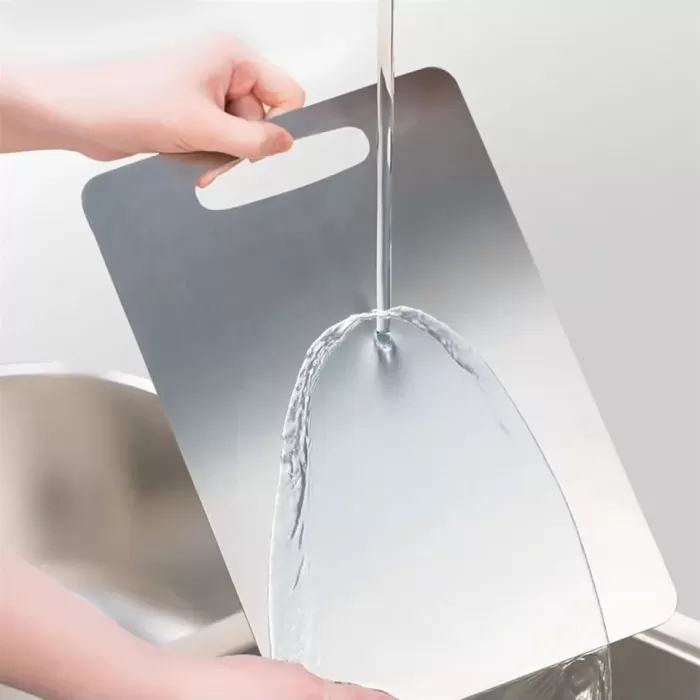 Paslanmaz Çelik Kesme Tahtası 24X15 cm Mutfak Sebze Et Kesme Tahtası Doğrama Tahtası Mutfak Aksesuarları (5343)