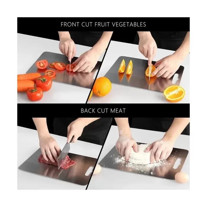 Paslanmaz Çelik Kesme Tahtası  20X30 cm Mutfak Sebze Et Kesme Tahtası Doğrama Tahtası Mutfak Aksesuarları (5343)