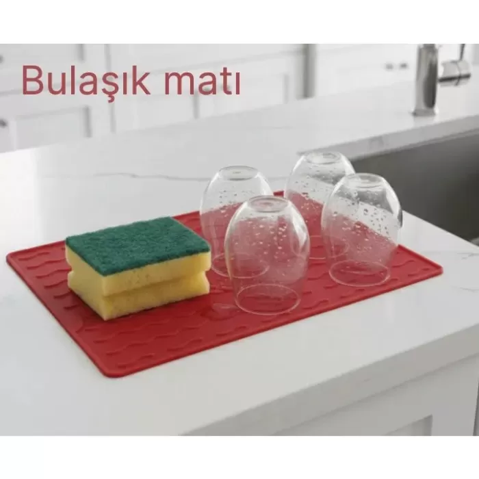Silikon Bulaşık Kurulama Matı 30*40 cm Gıdaya Uygun Uzun Ömürlü (5343)