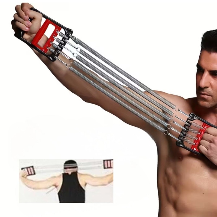 Göğüs Genişletme ve Kuvvet Egzersiz Aleti – 5 Yaylı 5 Kademeli Ayarlanabilir Fitness ve Kuvvet Antrenmanı Ekipmanı (5343)