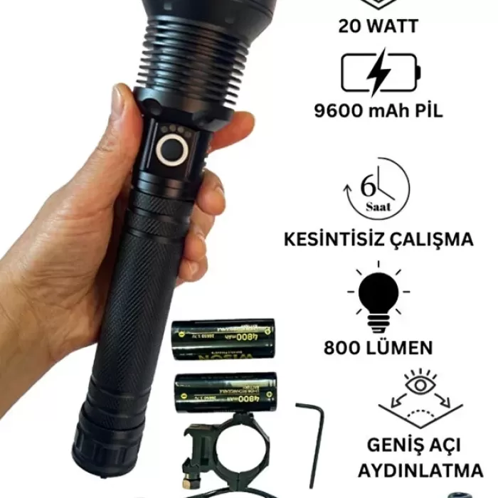 Wison WS-5412 Tüfek Feneri, Geniş Açı Avcı El Feneri 20 Watt (5343)