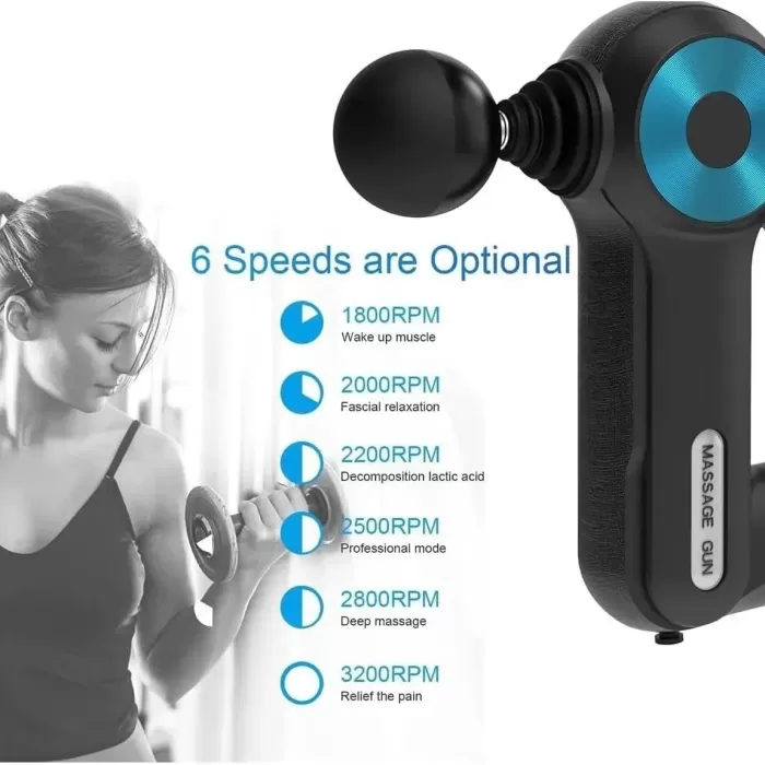 12 Başlıklı Profesyonel Masaj Tabancası Çok Fonksiyonlu (5343)