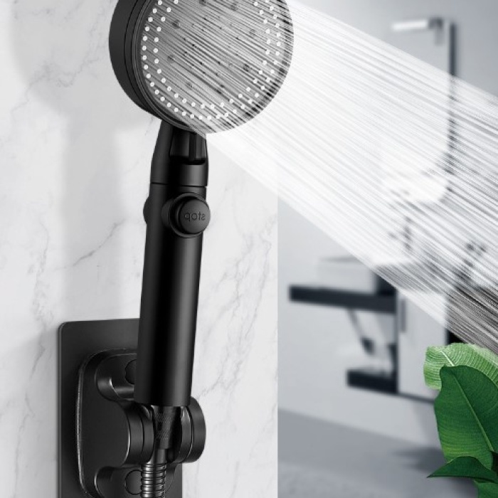Yapışkanlı Duş Başlığı Tutucu Ayarlı Siyah (5343)
