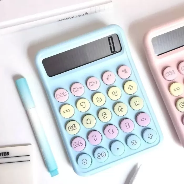 Runzon Renkli Hesap Makinesi Yuvarlak Uçlu 12 Hane Mavi RZ-822 (5343)