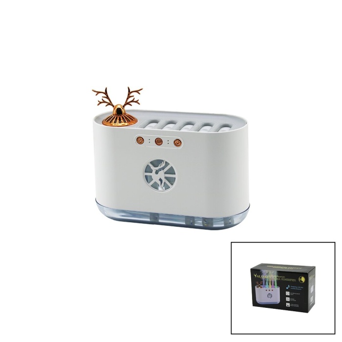 GEYİK FİGÜRLÜ 700ML SESE DUYARLI USB ŞARJLI - RENKLİ LEDLİ IŞIK HAVA NEMLENDİRİCİ BUHAR MAKİNE - KOKU GİDERİCİ 4.5W (5343)