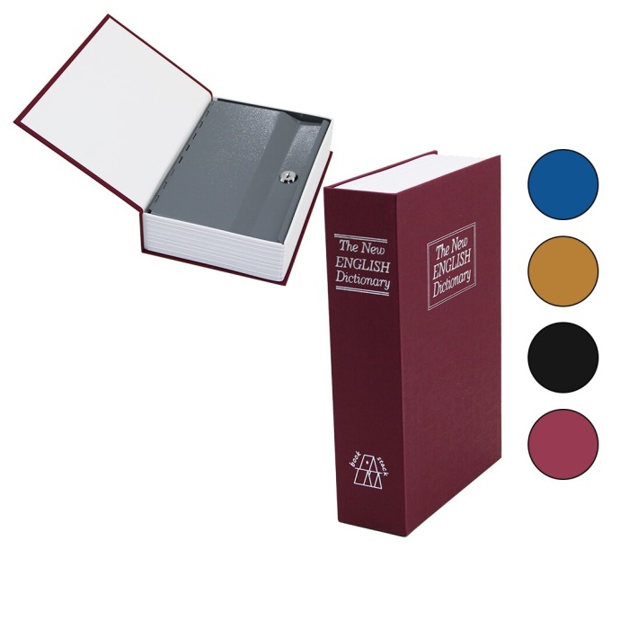 BÜYÜK=240X155X55MM KİTAP MODELİ KİLİTLİ KASA - KUMBARA (5343)