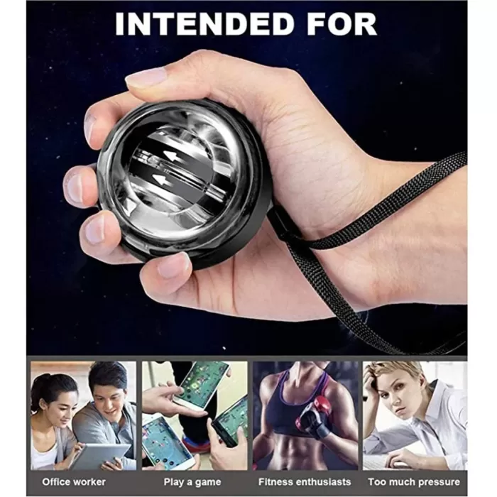 Gyro Ball El Bilek Egzersiztopu Otomatik Jiroskop Kol Kuvvet Spor Ekipmanı (5343)