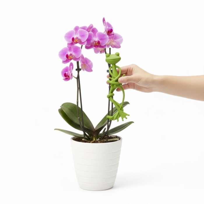 Kurbağa Şeklinde Bitki Sabitleyici – Bahçe ve İç Mekan Bitkileri İçin Dal ve Gövde Destek Aparatı, Çok Amaçlı Bitki Tutucu Klips (5343)