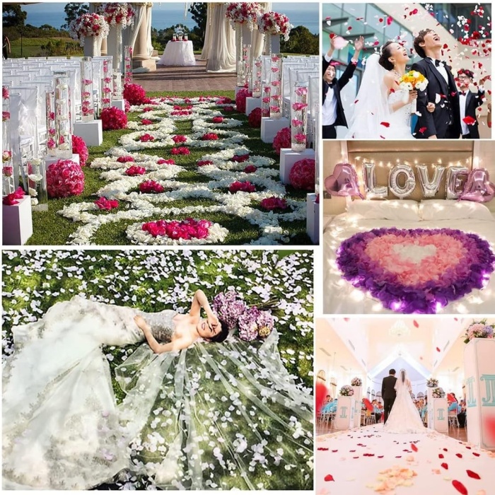 Beyaz Renk Gül Yaprağı Şekilli Konfeti 1 Paket 100 Adet (5343)