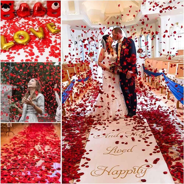 Kırmızı Renk Gül Yaprağı Şekilli Konfeti – 1 Paket 100 Adet (5343)