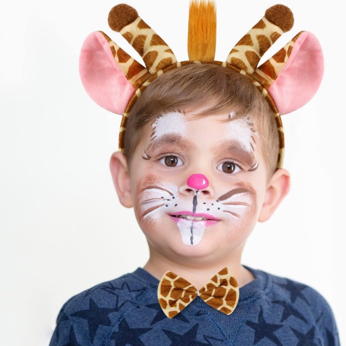 Zürafa Kosümü Aksesuar Seti 3 lü - Taç Papyon Kuyruk (5343)