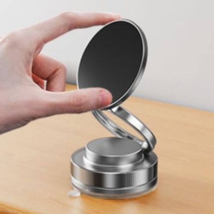 Vakumlu Manyetik Telefon Tutucu – Güçlü Vakum 360 Derece Döner Araç İçi Telefon Standı, Ultra Sabit Manyetik Destekli Mobil Cihaz Aparatı (5343)