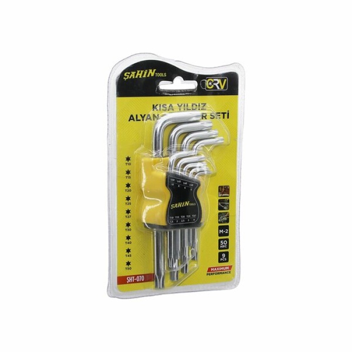 9 PCS KISA YILDIZ ALYAN ANAHTAR SETİ M-2 - 50HRC  (5343)