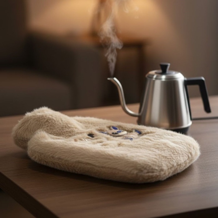 Mutlu Robot Hayvan Figürlü Peluş Sıcak Su Torbası 1 Lt – Yumuşak Kılıf, Uzun Süre Sıcak Tutan Termal Su Torbası (5343)