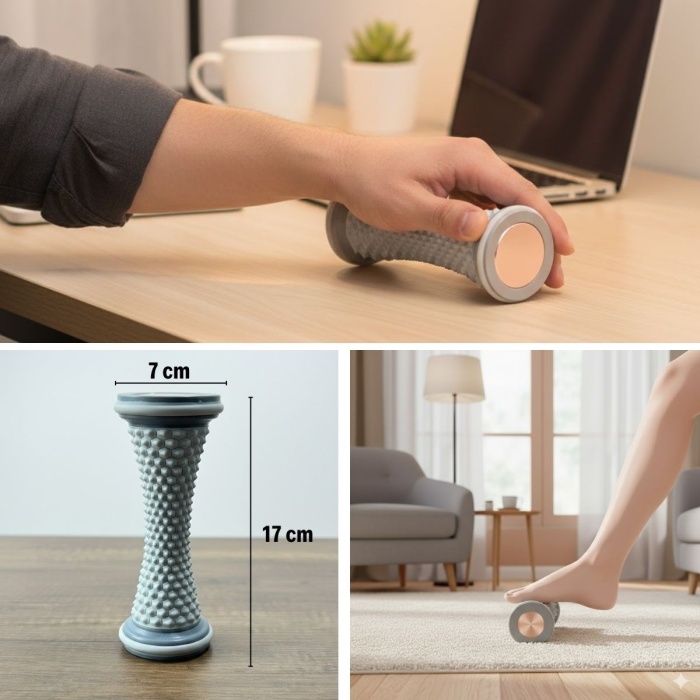 Ayak, El ve Bilekler İçin Yuvarlamalı Masaj Aleti – Manuel Refleksoloji ve Kas Rahatlatıcı Masaj Aparatı (5343)